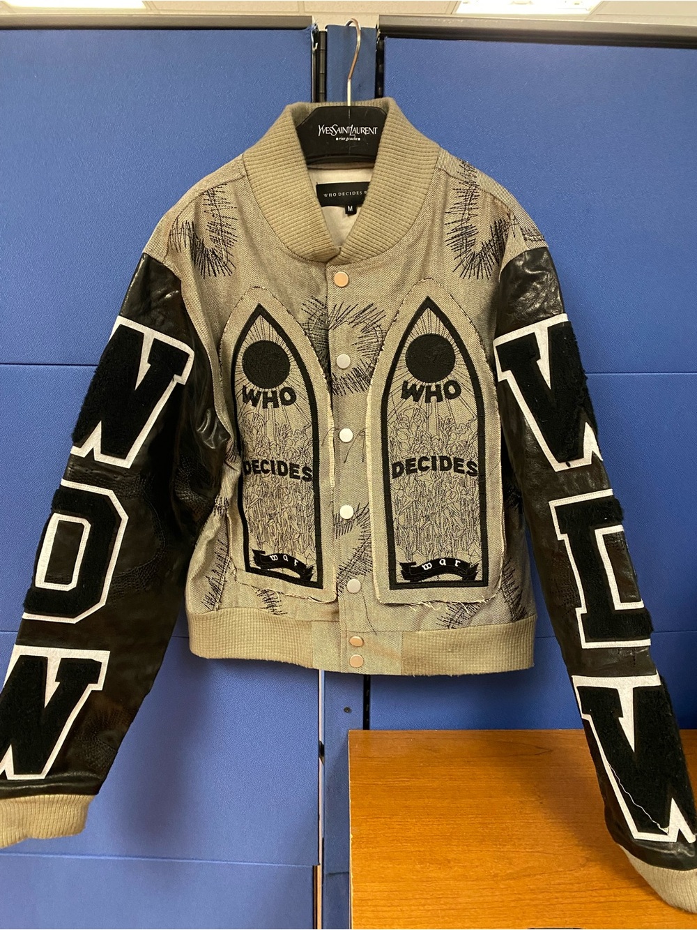 Who decides war, Hardware Cathedral, varsity jacket size M